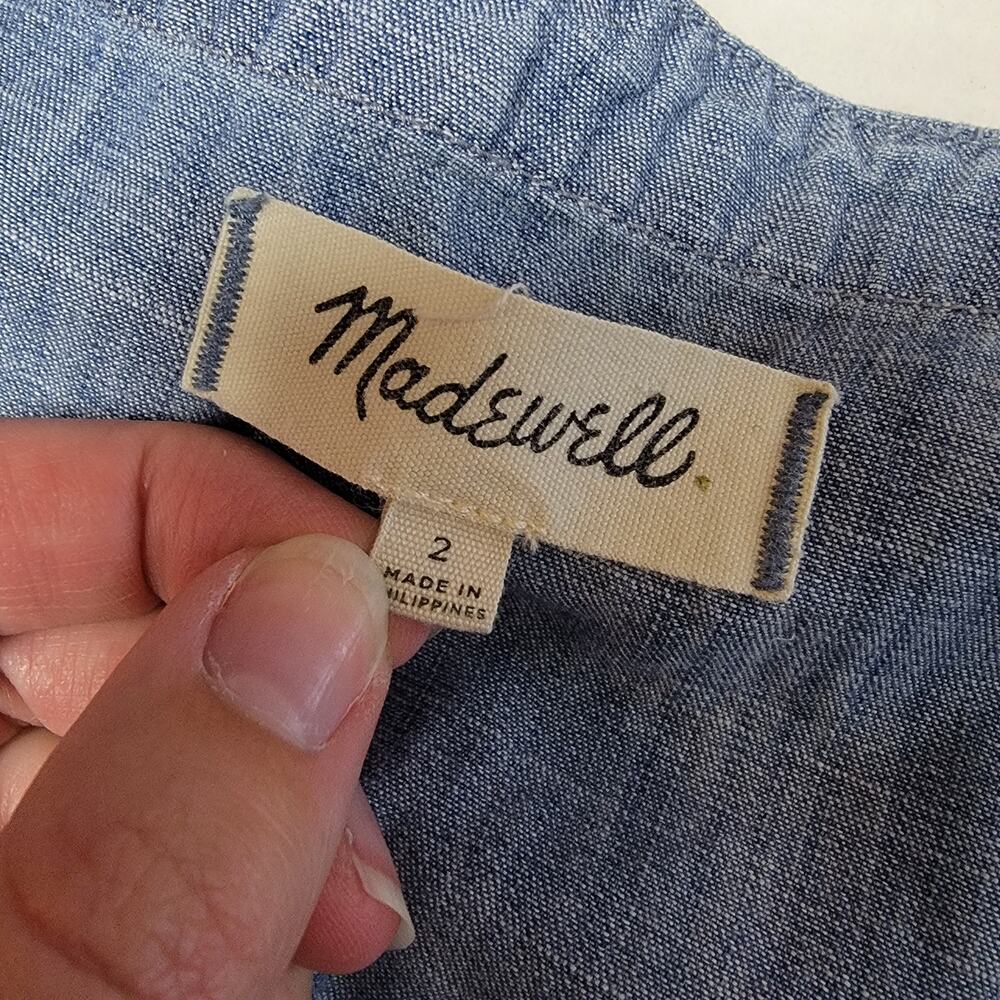 Madewell Denim Button Front Dress SZ 2 - Picture 2 of 3
